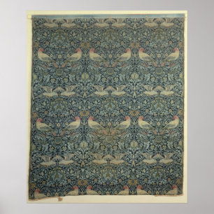 Poster Design do tecido da pomba e do Rose, c.1879