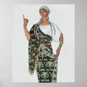 Poster Design do traje de Phedre, 1917 (litho da cor)