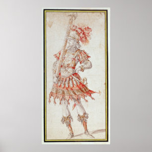 Pôster Design do traje para o carrossel, c.1662