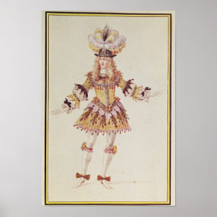 Pôster Design do traje para o dançarino masculino, c.166