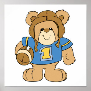 Pôster Design do Urso de Futebol