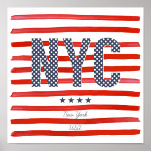 Poster Design do vermelho de NYC  , o branco & o azul