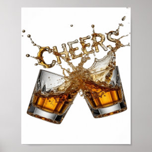 Poster Design Elegante Ouro CHEERS