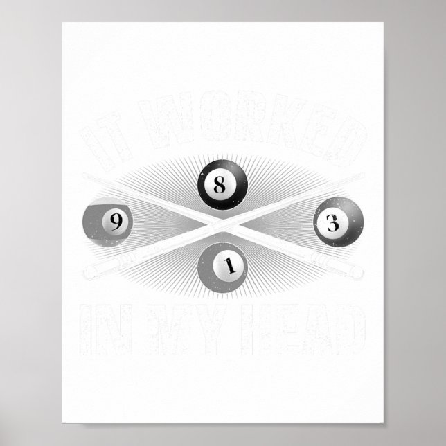 Poster Design Engraçada Para Homens Mulheres Bilhar Sobre (Frente)