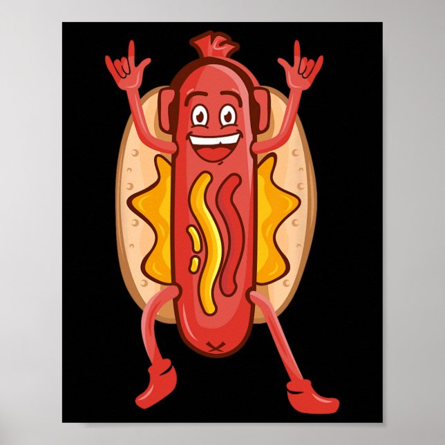 Poster Design Engraçado De Cachorro Quente Para Crianças  (Frente)