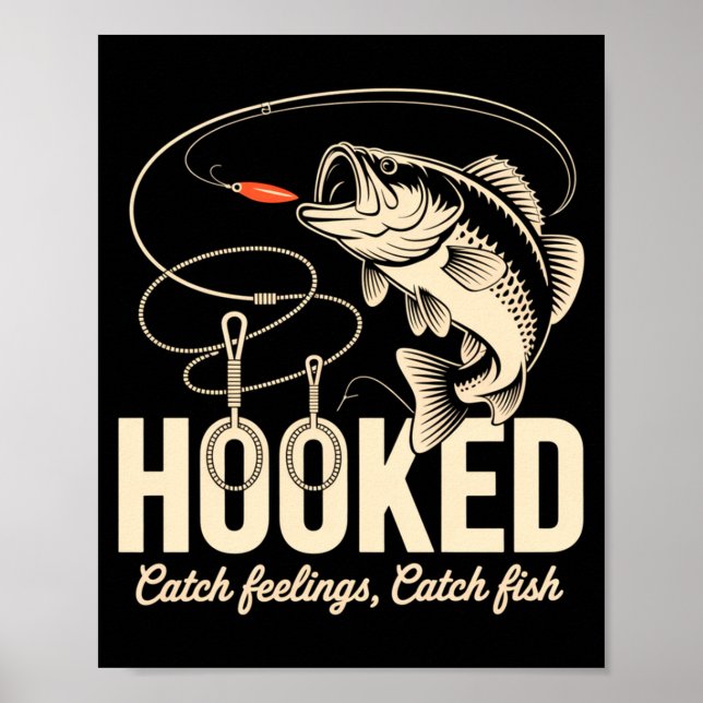 Poster Design engraçado de pescador de robalo com tema de (Frente)