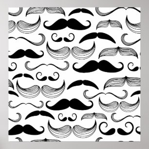 Pôster Design engraçado do bigode