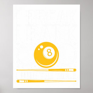 Poster Design Engraçado Do Jogador De Piscina - Para Vent
