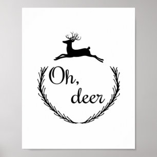 Poster Design Engraçado Oh Deer 