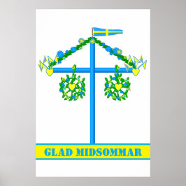 Poster design escandinava,Midsommar Glad Personalizado