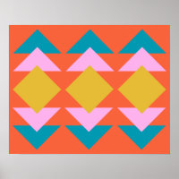 Design Escandinavo Laranja e Azul Geométrico