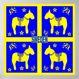 Poster design escandinavo, midsommar contente