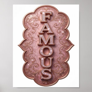 Poster Design FAMOSO Dourado Chic
