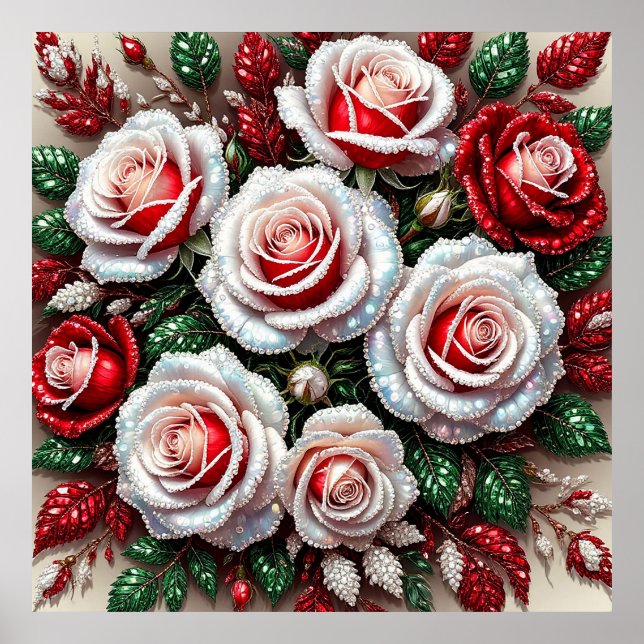 Poster Design Floral Intriciado em Gem Embelado (Frente)