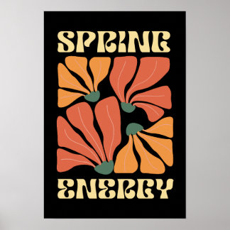 Poster Design Floral Retro Energia da Primavera | Abstra