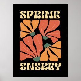 Poster Design Floral Retro Energia da Primavera | Abstra
