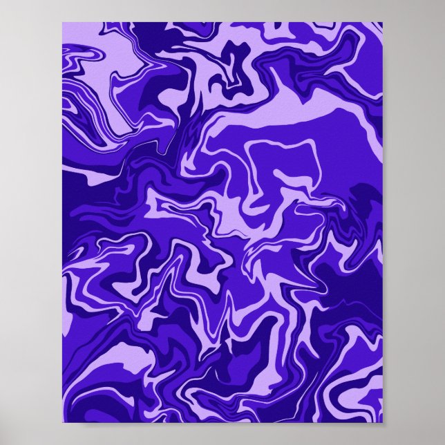 Poster Design Fluido Abstrato em Tons Roxos (Frente)