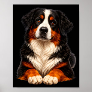 Poster design fofo de amante de cão bernese mountain dog