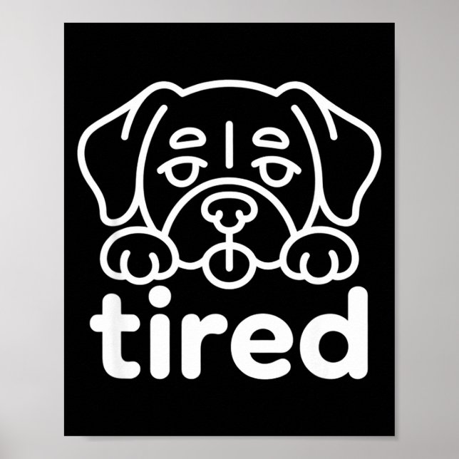 Poster design fofo de cachorro cansado  (Frente)