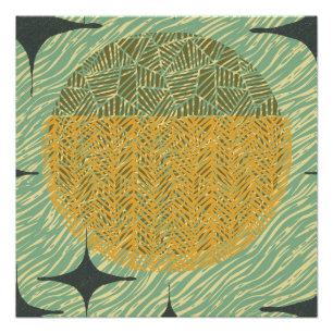 Pôster Design Geométrico de Starburst do meio século