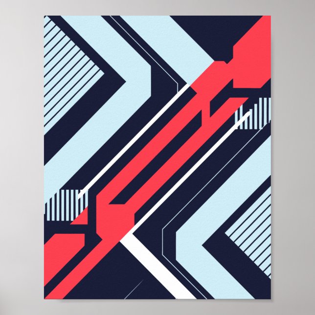 Poster Design Geométrico do Abstrato Futurístico (Frente)
