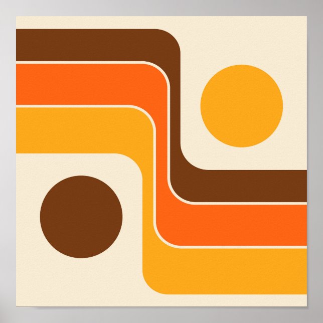 Poster Design Geométrico do Estilo Retroativo dos anos 70 (Frente)