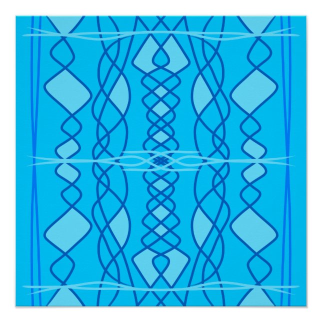 Pôster Design geométrico vertical azul (Frente)