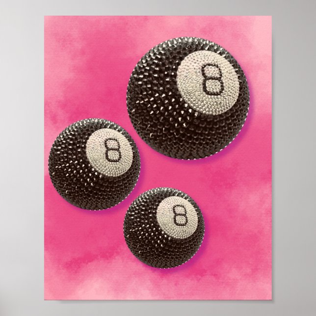 Poster Design Glam de Bola 8 Brilhante, Amuleto da Sorte  (Frente)