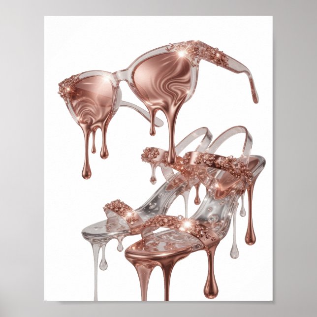 Poster Design GLAMOUR ROSE GOLD Chic (Frente)