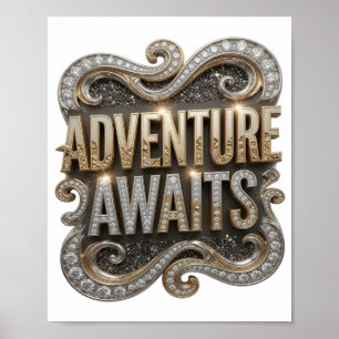 Poster Design Gráfico Chic Gold AVENTURA ESPERA