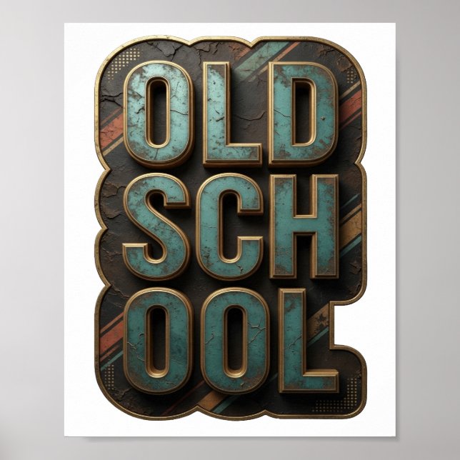 Poster Design Gráfico Chic Gold OLD SCHOOL (Frente)