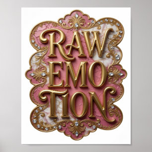 Poster Design Gráfico Crisp Gold RAW EMOTION