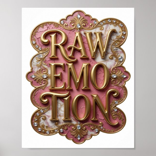 Poster Design Gráfico Crisp Gold RAW EMOTION (Frente)