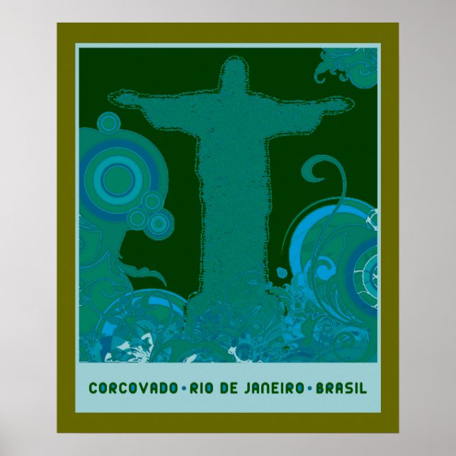 Poster Design gráfico do Corcovado (Frente)