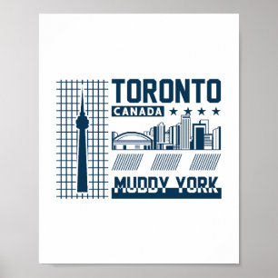 Poster Design Gráfico do Horizonte Urbano de Toronto Cana