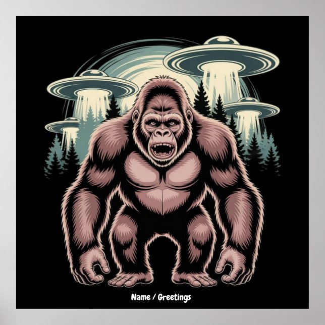 Poster Design Gráfico Engraçado de Alienígena de  de Sasq (Frente)