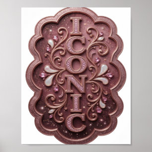 Poster Design Gráfico ICONIC Rosa Intenso