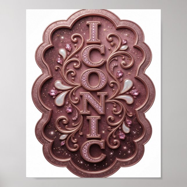 Poster Design Gráfico ICONIC Rosa Intenso (Frente)