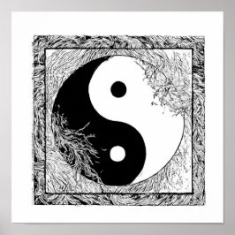Poster Design Gráfico Moderno: Yin Yang de Alto Contraste
