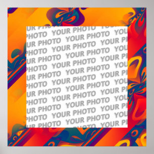 Pôster Design gráfico sem costura - vermelho amarelo I