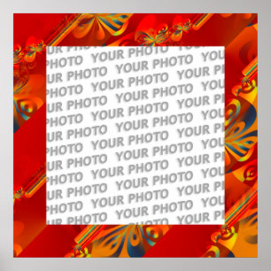 Pôster Design gráfico sem emenda - laranja vermelha mim