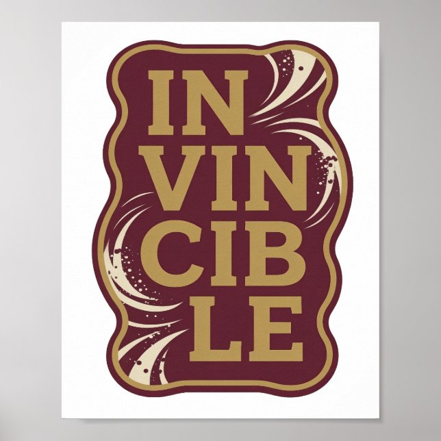 Poster Design icônico dourado INVENCÍVEL (Frente)