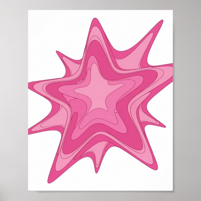 Poster Design icônico Pink PINK STAR Statement (Frente)