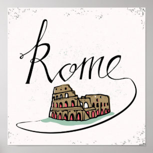 Pôster Design indicado por letras da mão de Roma