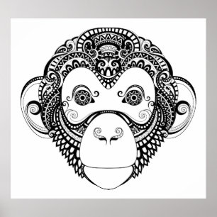 Poster Design inspirado 2 do macaco