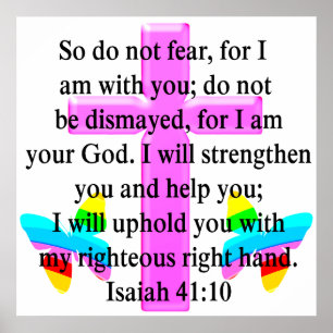 Pôster DESIGN ISAIAH 41:10 bonito SCRIPTURE
