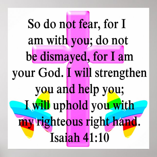 Pôster DESIGN ISAIAH 41:10 bonito SCRIPTURE (Frente)