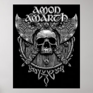 Poster Design Legal de Banda de Rock Amon Amarth Cinza Ca