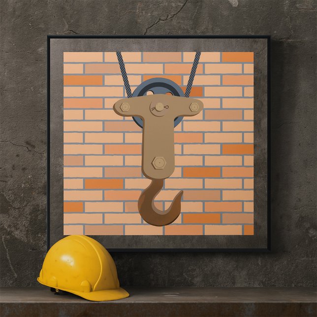 Poster Design Mecânico do gancho de polia industrial (Criador carregado)