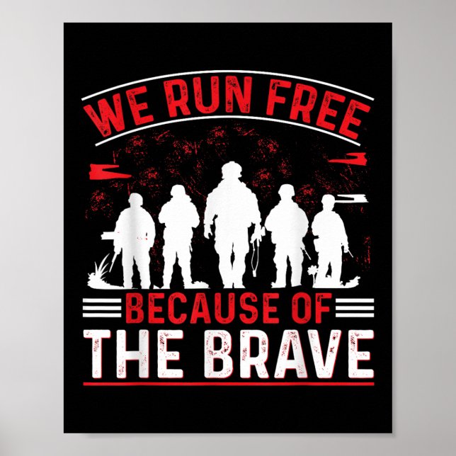 Poster Design Memorial Para Militares E Mulheres Dos Eua (Frente)